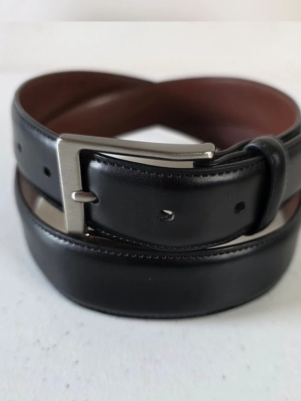 Original Penguin Genuine Leather Black Belt Size 34 Men's Women's Career Preppy